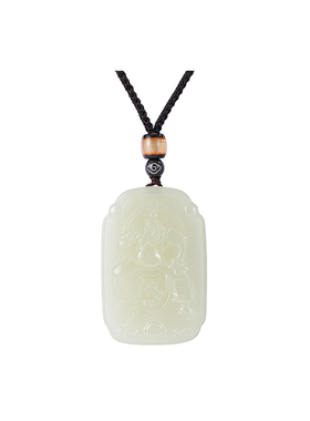 和田玉忠义关公吊坠女款