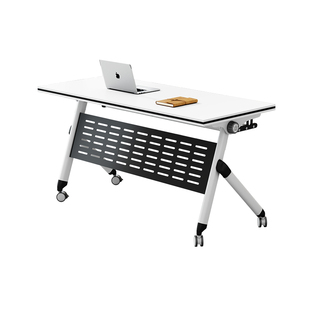 折叠会议桌可移动拼接双人课桌办公室带轮活动长条桌培训桌椅组合