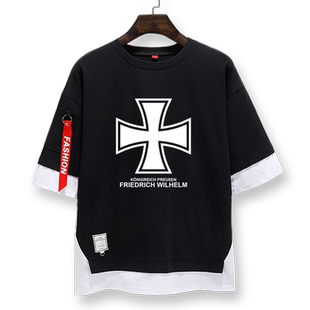铁十字普鲁士王国德国勋章德意志罗马帝国短袖T恤衫男5五分袖衣服