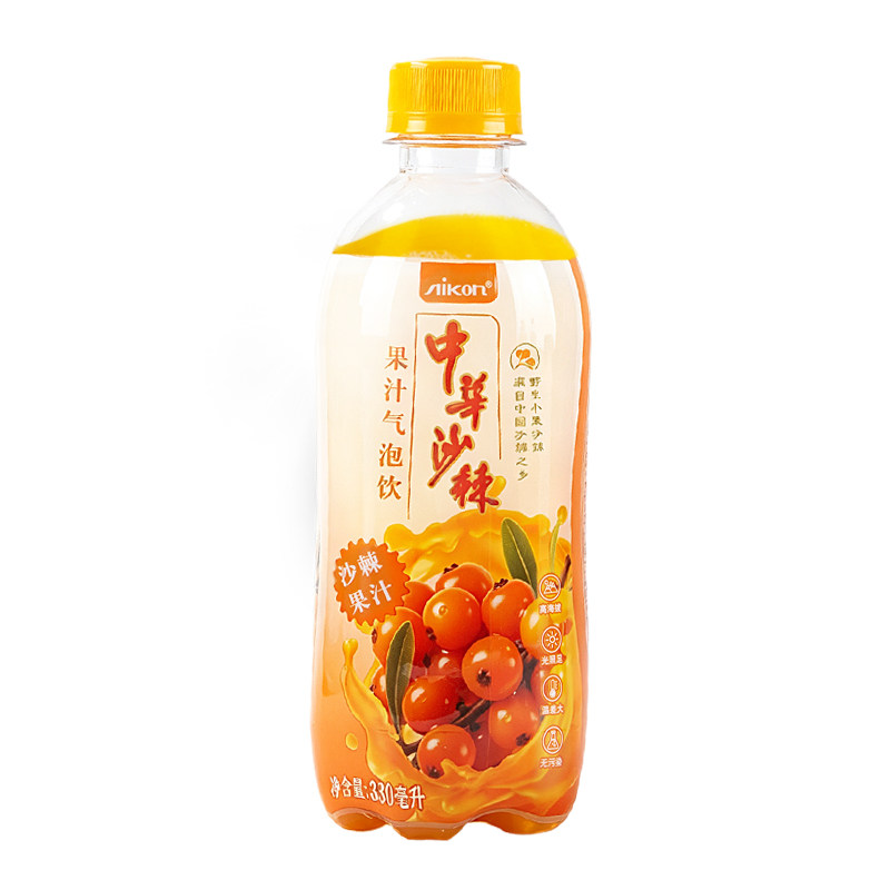 沙棘果汁气泡水饮料0脂轻糖6瓶装