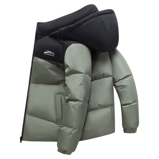 保罗冬季新款男士户外运动短款白鹅绒羽绒服青少年面包服加厚外套