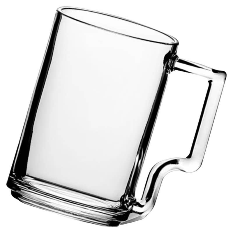 把手钢化玻璃杯子耐高温防爆防摔啤酒杯水杯定制logo印字刻字茶杯