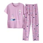 啄木鸟纯棉睡衣女夏天套装 短袖 清新女士2025新款春秋冬季家居服