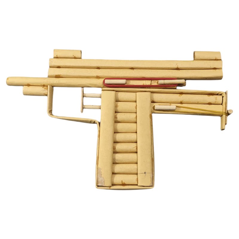 牛皮纸手工折纸儿童冲锋枪玩具