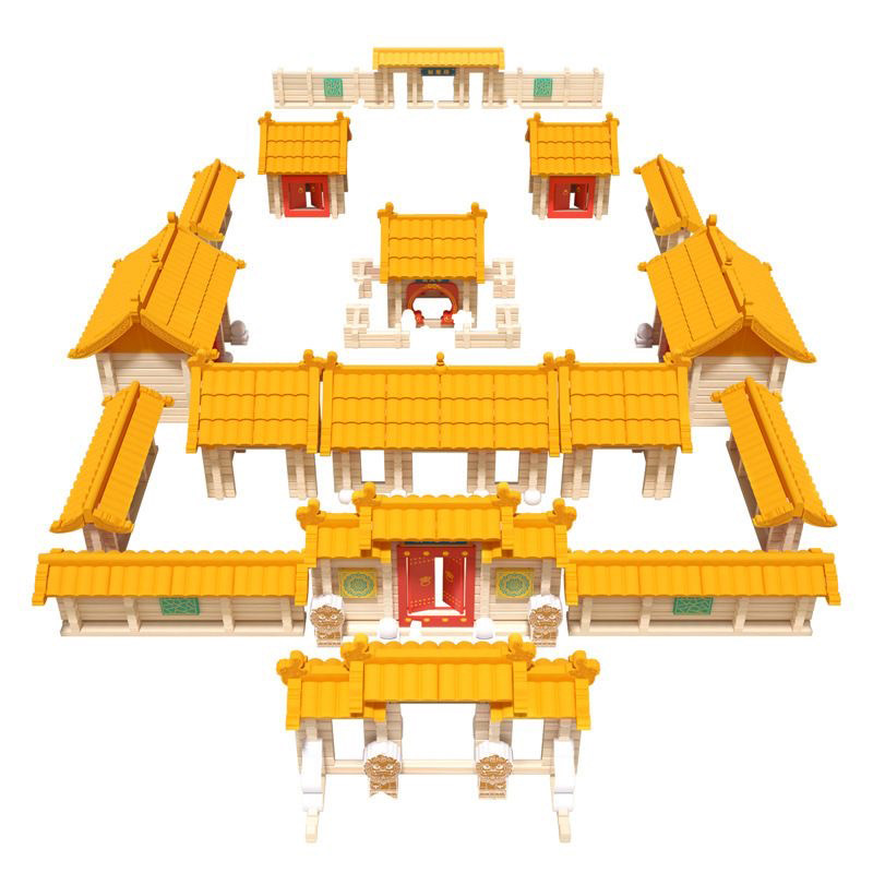 木玩世家古建筑积木榫卯小屋玩具
