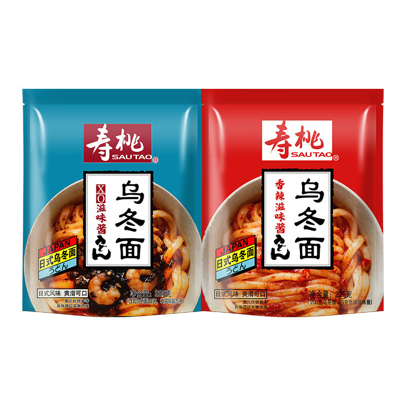 寿桃牌车仔面乌冬面微波速食可免冲泡方便面/拉面/面