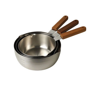 小泉诚ambai不锈钢铝三层底木柄日式家用雪平锅奶锅泡面锅汤锅