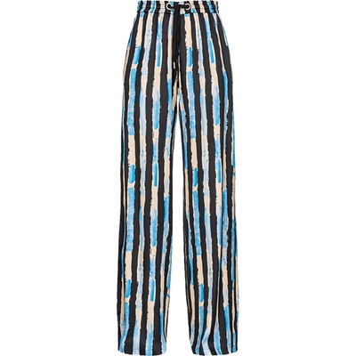 PINKO女士印花条纹阔腿长款休闲裤103453A1UM