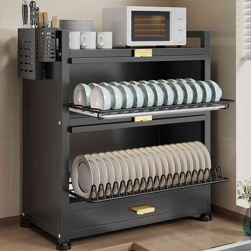 碗柜厨房多层碗碟置物架碗架台面筷盘防尘收纳盒多用途带门沥水架