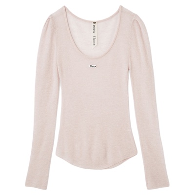 SNIDEL2025秋冬新品Chacott联名羊毛U领微透长袖针织衫SWNT254085