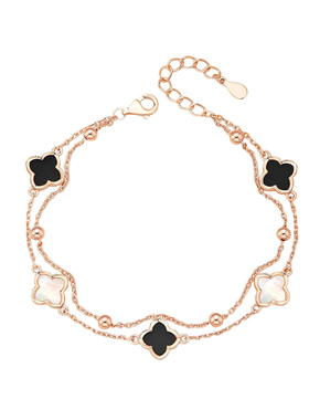 普陀山文创集幸运四叶草手链女双圈叠戴手串2026款礼物高级感闺蜜