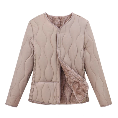 秋冬女装加绒棉内胆妈妈短款棉服