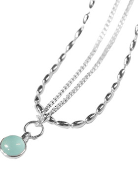 顺庆银楼S925银天青雨项链轻奢