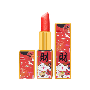 新年猫咪口红管diy手工口红空管复古中国风口红壳子磁扣管12.1