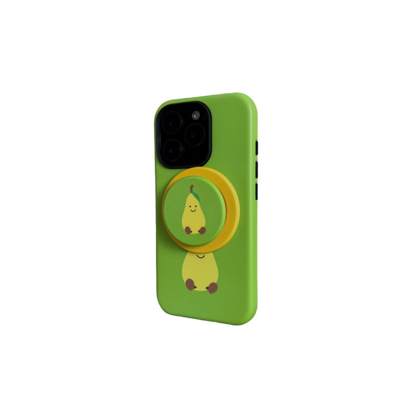 Lumi可爱鸭梨 磁吸带支架苹果手机壳 16promax磨砂iPhone15plus全包14pro菲林二合一硬壳13防摔