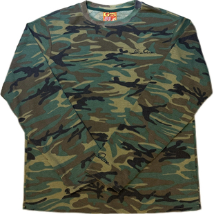 Gameone 25Fw 迷彩华夫格基础长袖Y2k复古hiphop内搭亚文化滑板