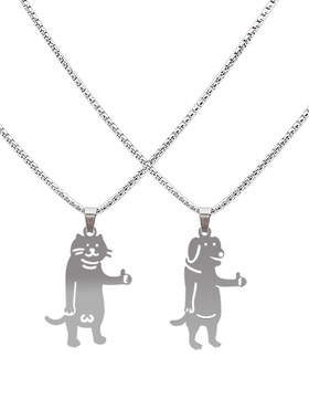 你好青年合金钛钢项链