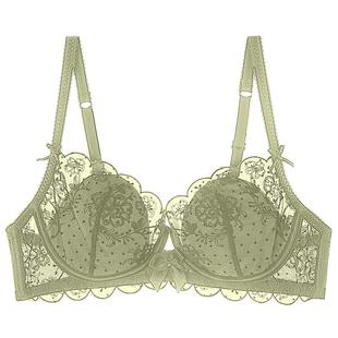 内衣女夏季薄款小胸聚拢性感胸大显小法式蕾丝文胸胸罩套装软钢圈
