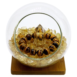 天然水晶消磁碎石正品手链消磁白黄粉紫黑曜水晶碎石消磁器皿盒碗