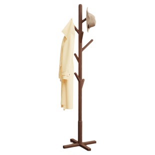 实木衣帽架卧室落地床尾挂衣架入户门不占空间立衣架挂包包置物架