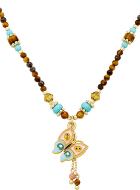 兰诺蝴蝶吊坠串珠项链女2