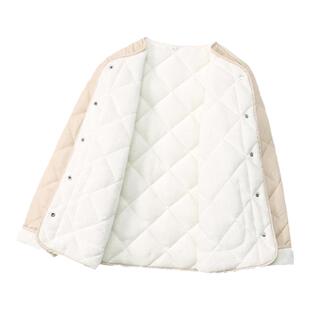 加绒加厚菱形格棉服秋冬新款韩版修身内搭短款外套女款百搭小棉衣