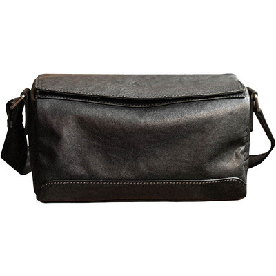 头层植鞣牛皮上班简约单肩背包男