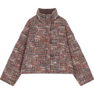 妖精的口袋彩色小香风短款羽绒服女2025冬季新款面包服保暖厚外套