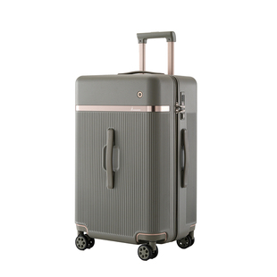 袋鼠纯pc材质行李箱静音万向轮拉链款2026热卖款密码拉杆旅行皮箱