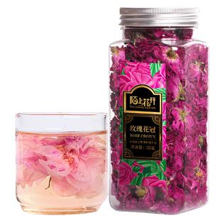 玫瑰花茶重瓣平阴墨红玫瑰花干花瓣泡茶食用玫瑰花冠茶正品旗舰店