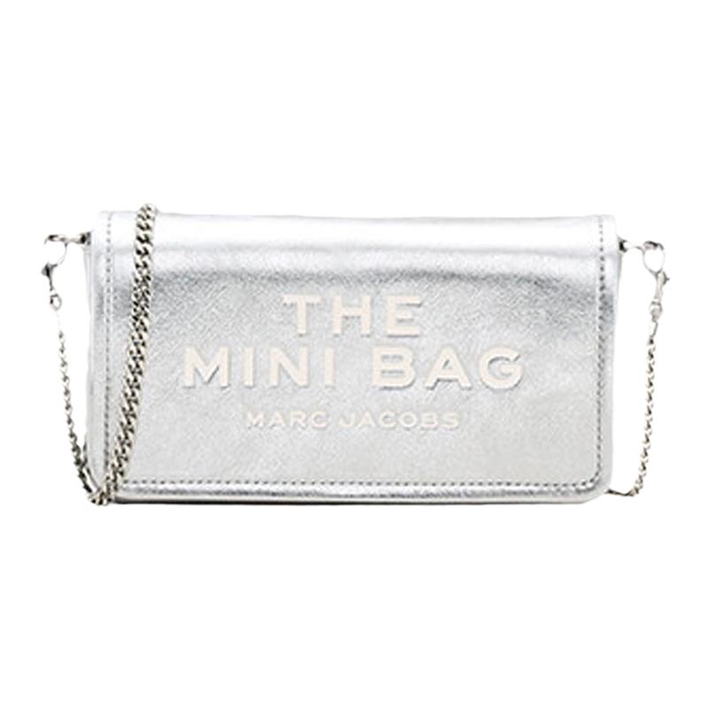 【新增折扣】MARC JACOBS MINI 迷你牛皮银色轻便斜挎包手拿包