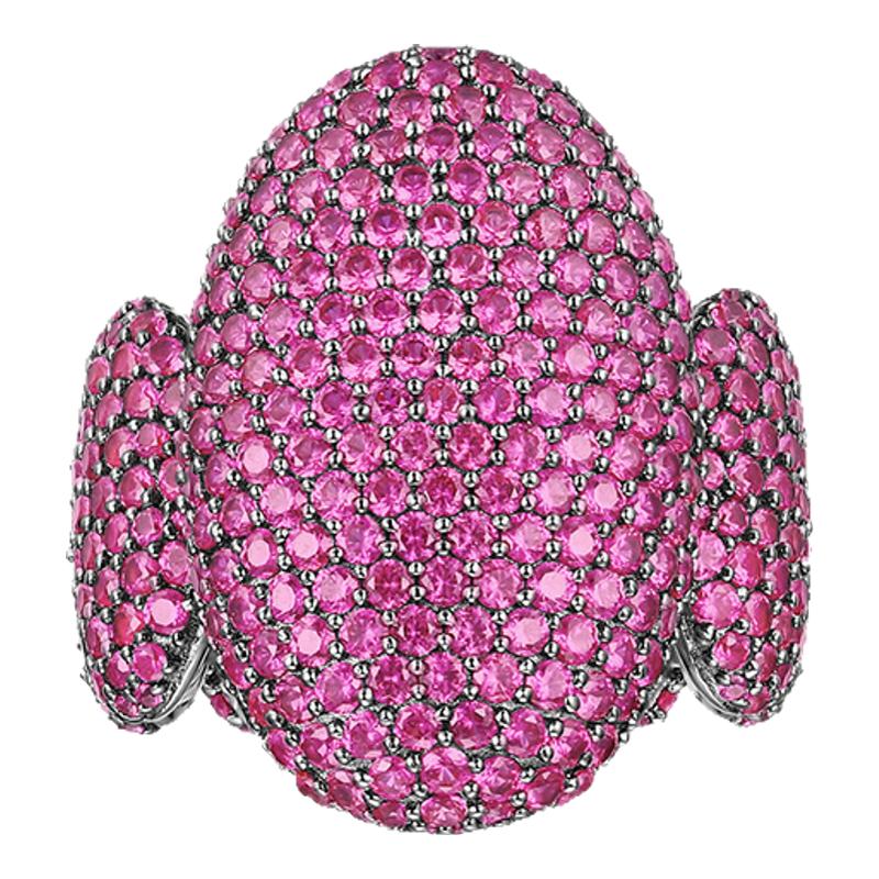 【生日礼物】apm MONACO粉红色镶晶钻戒指设计情侣对戒生日礼物