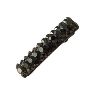 韩国代购发夹边夹侧边夹女轻奢满锆闪闪一字夹黑色短款鸭嘴夹发饰