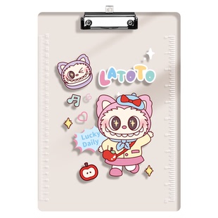 a4文件夹板夹写字板透明卡通可爱高颜值书写垫板小学生专用资料试卷夹加厚画画垫板硬板纸张固定收纳夹金属夹