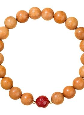 普陀山天然老桃木手串女静心文玩本命年好运朱砂手链盘玩木质礼物