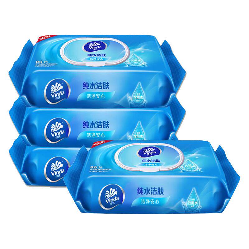 维达纯水洁肤湿巾4包320片