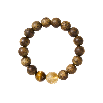 正品海南鹦哥绿奇楠沉香黄水晶