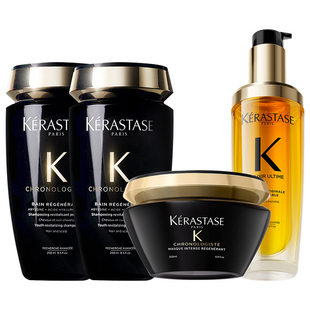 【店播尊享】卡诗海源黑钻洗发水发膜山茶花护发精油洗护套组