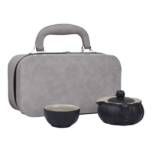 便携式功夫黑陶茶具套装家用一壶一杯小型陶瓷泡茶壶茶杯个人旅行