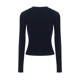 keepsolo圆领云朵弹力打底修身高领T恤打底衫白色新款潮牌女装