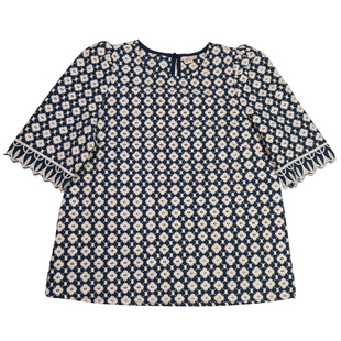 20夏季法式复古小众纯棉满副花朵刺绣圆领直筒泡泡短袖衬衫女上衣