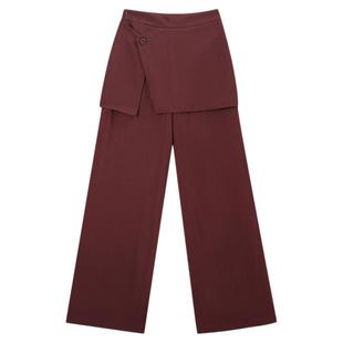 利达 NEW DADADA【甜柚片语】复古时尚不规则休闲裤女高腰阔腿裤