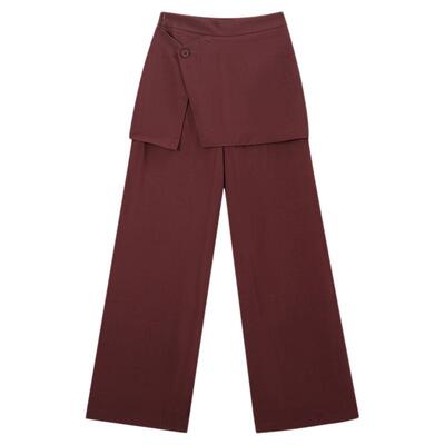 利达 NEW DADADA【甜柚片语】复古时尚不规则休闲裤女高腰阔腿裤