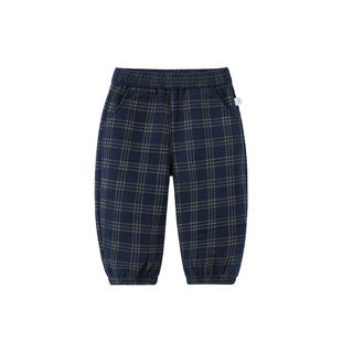 [500G奥粒绒]齐齐熊宝宝裤子红色加绒冬款男童格子裤儿童灯芯绒女