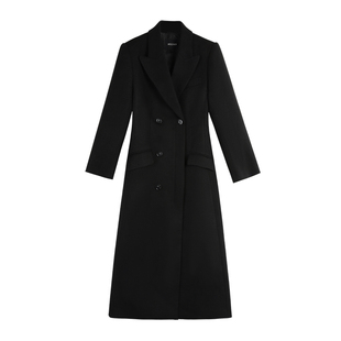 MULVAN【现货7折】高级感毛呢大衣女秋冬法式复古中长款呢子外套