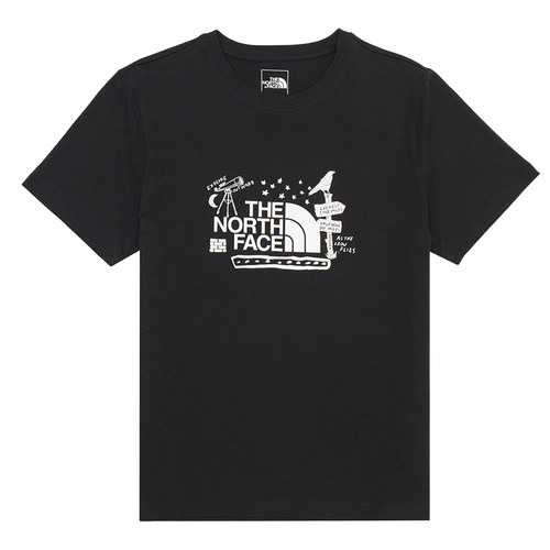 【自营】北面男T恤新款情侣印花圆领短袖户外透气The North Face