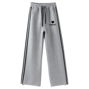 女童裤子春秋款2026新款女大童春季女孩窄版阔腿裤儿童直筒运动裤