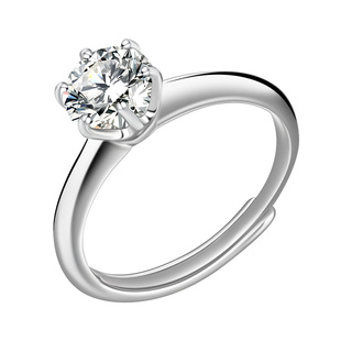 老银匠s925银情侣戒指一克拉莫桑石钻戒情侣对戒男戒简约银戒指女