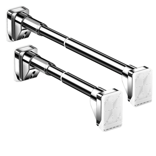 不锈钢伸缩免打孔晾衣杆卫生间浴帘强力承重晾衣服挂衣万能支撑杆