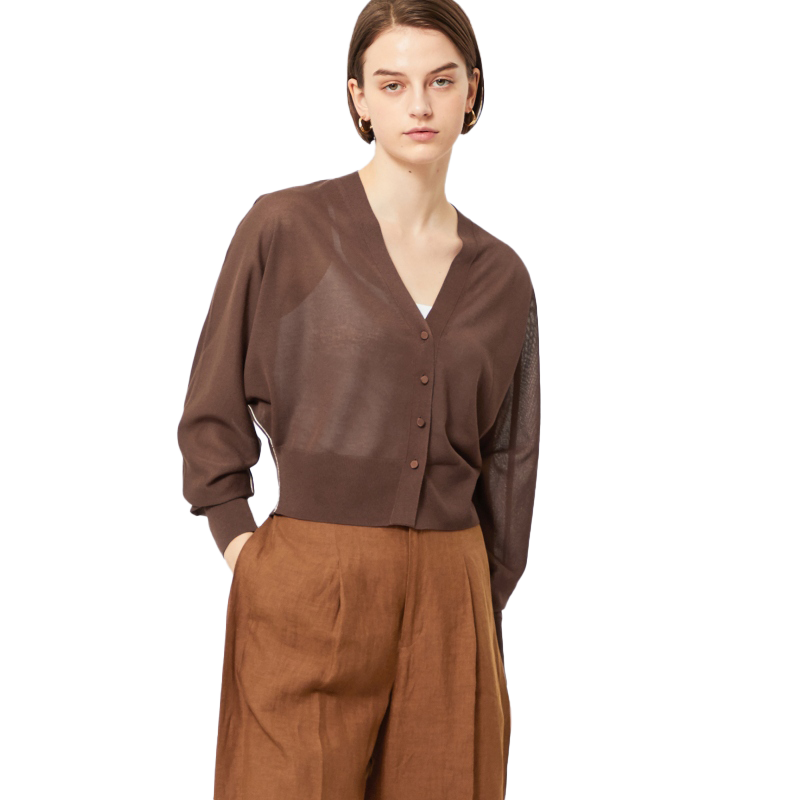 BEIGE,MOISE简约甜美蝙蝠袖针织开衫女ONWARD秋冬新品
